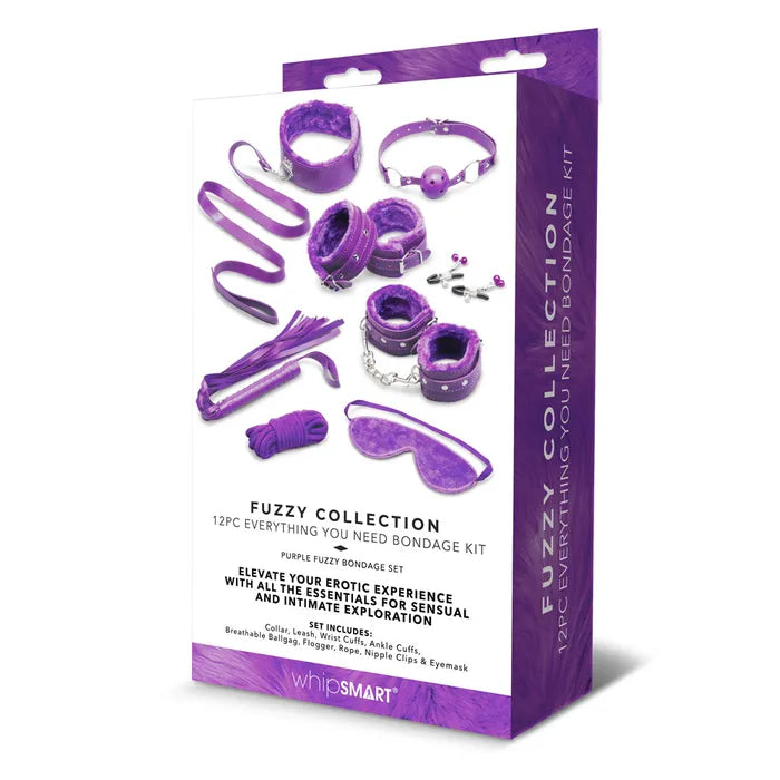 WhipSmart Fuzzy Everything You Need Bondage Kit - 12 Piece Set