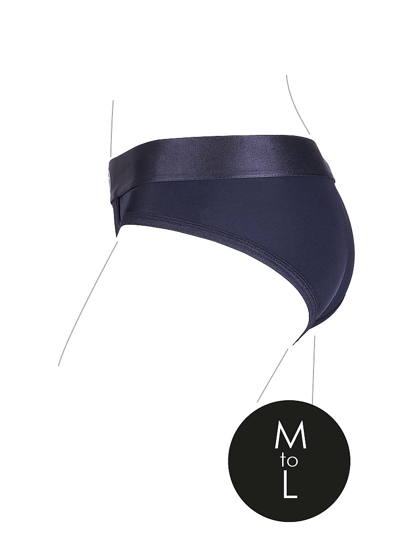 Shots Toys | OUCH! Vibrating Strap-on High-Cut Brief - Black - Size M/L