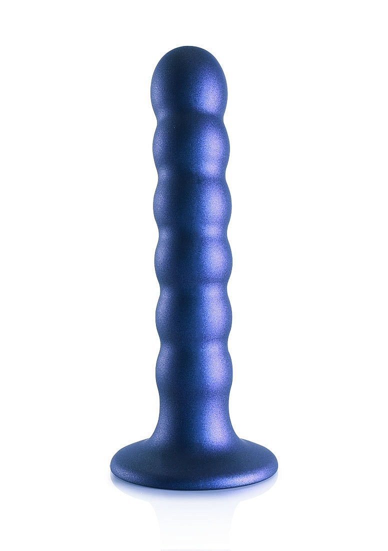 Shots Toys | OUCH! Beaded G-Spot Dildo - 5" / 13 cm - Metallic Blue