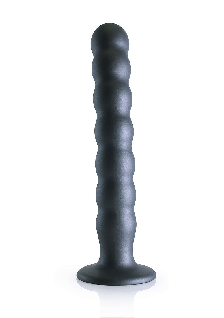 Shots Toys | OUCH! Beaded G-Spot Dildo - 8" / 20.5 cm - Gun Metal