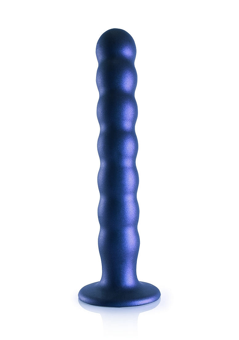 Shots Toys | OUCH! Beaded G-Spot Dildo - 8" / 20.5 cm - Metallic Blue