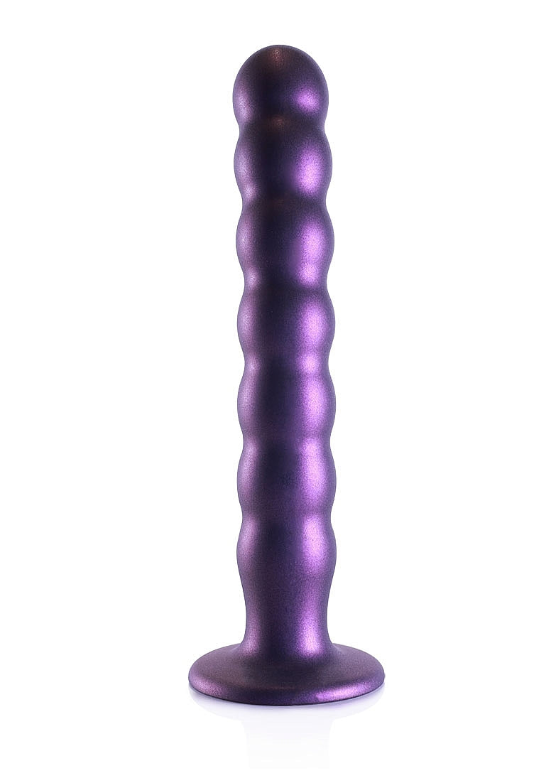 Shots Toys | OUCH! Beaded G-Spot Dildo - 8" / 20.5 cm - Metallic Purple