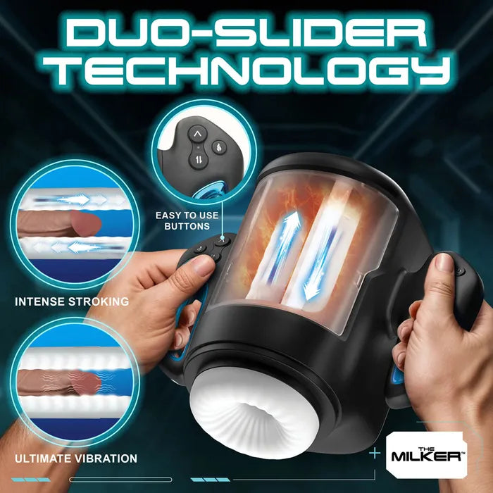 LoveBotz The Milker Cyber Milker Stroking Vibrating Heating Masturbator
