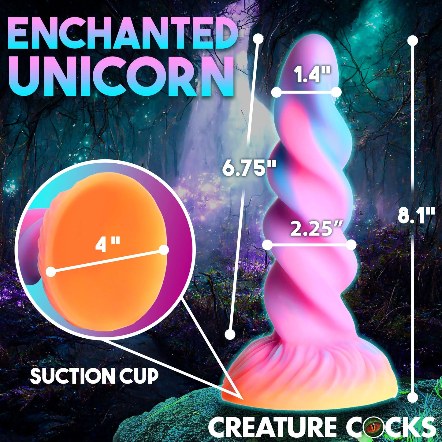 Creature Cocks Moon Rider Glow-in-the-Dark Unicorn Dildo