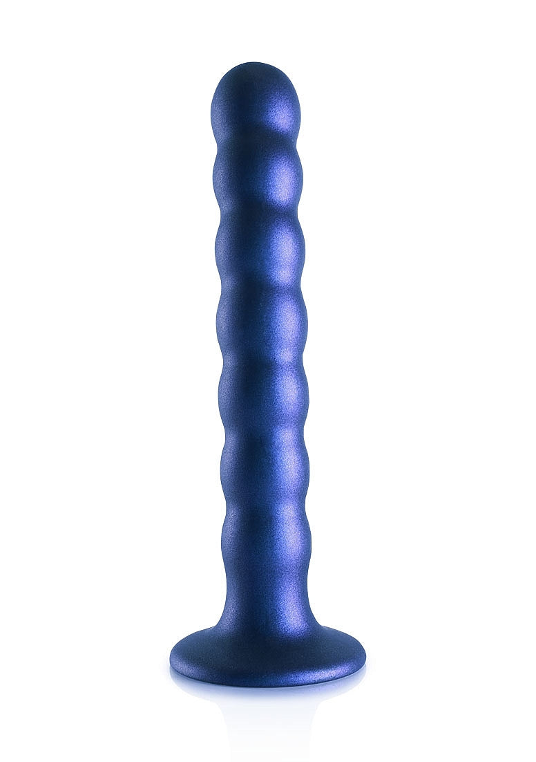 Shots Toys | OUCH! Beaded G-Spot Dildo - 6.5" / 16.5 cm - Metallic Blue