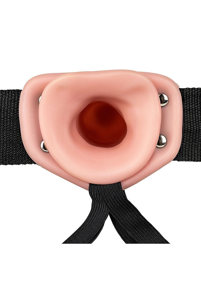 Shots Toys | REALROCK Vibrating Hollow Strap-On - 10" / 24.5cm Flesh