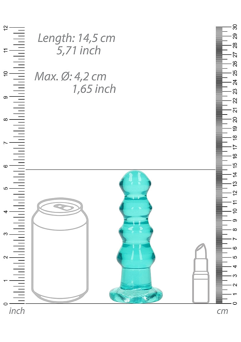 Shots Toys | REALROCK Crystal Clear 5.5" Curvy Dildo/Plug - Turquoise