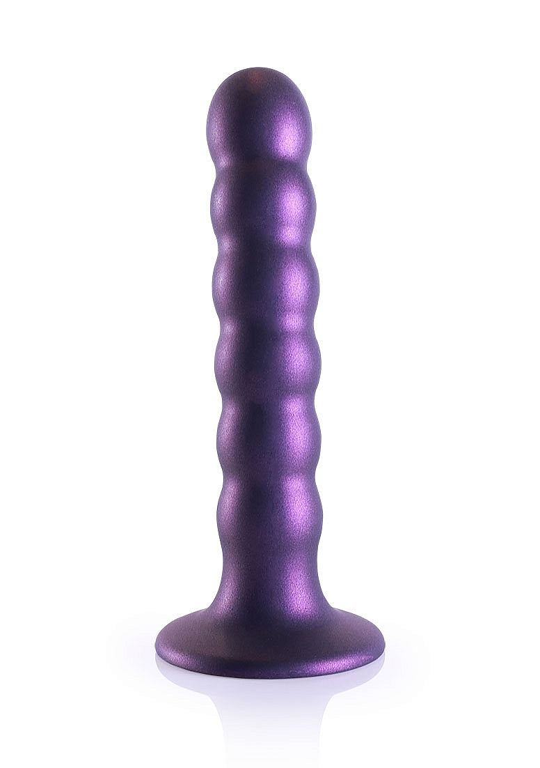 Shots Toys | OUCH! Beaded G-Spot Dildo - 5" / 13 cm - Metallic Purple