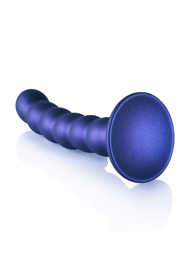 Shots Toys | OUCH! Beaded G-Spot Dildo - 5" / 13 cm - Metallic Blue