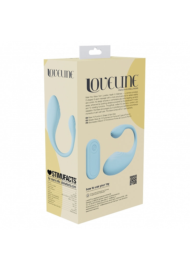 Shots Toys | LOVELINE Wave - C-Shaped G-Spot Massager Vibrator w Remote - Blue
