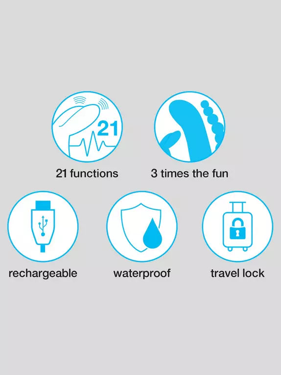 Love Honey Happy Rabbit Triple Curve Rechargeable Rabbit Vibrator Black