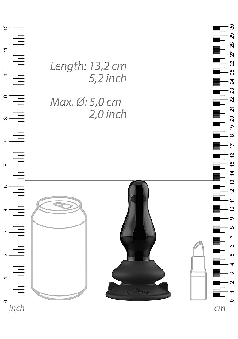 Shots Toys | Missy - Glass Vibrator With Suction Cup and Remote - Black