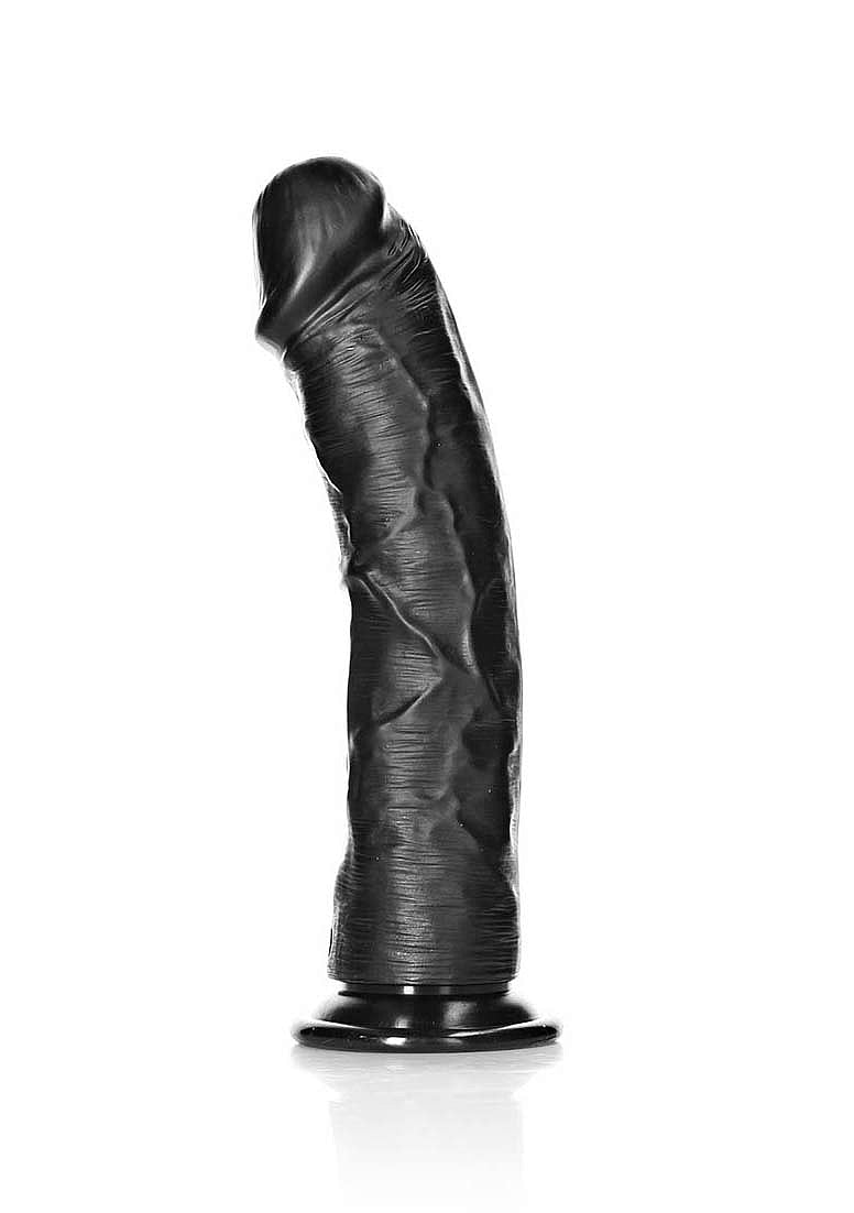 Shots Toys | REALROCK Realistic Regular Curved Dildo Black 23cm (9") Dong