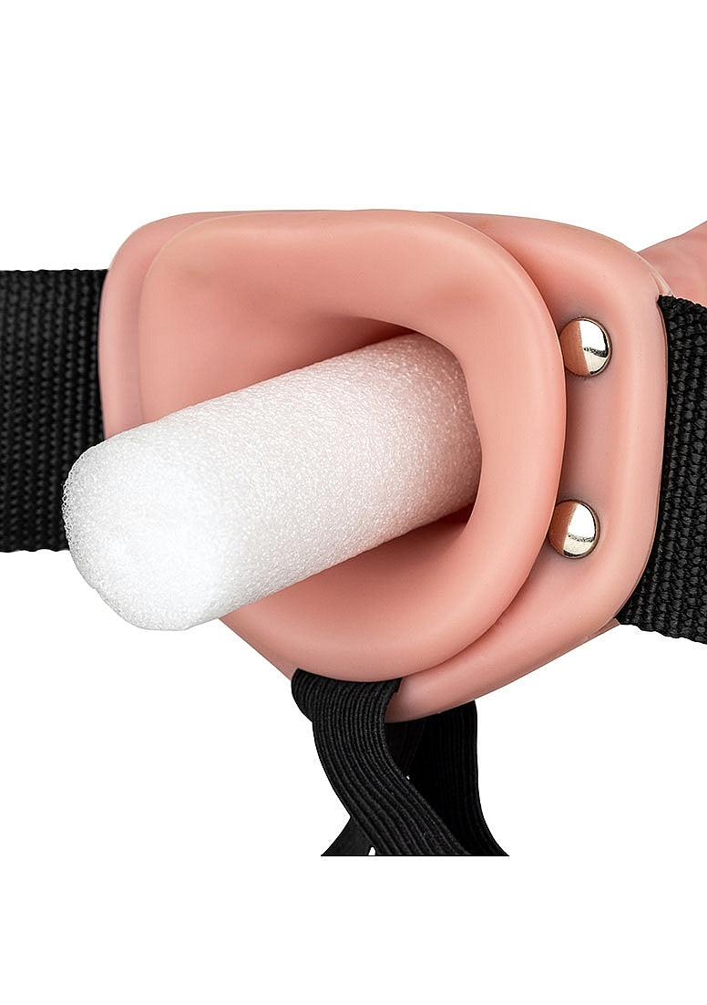 Shots Toys | REALROCK Vibrating Hollow Strap-On - 10" / 24.5cm Flesh