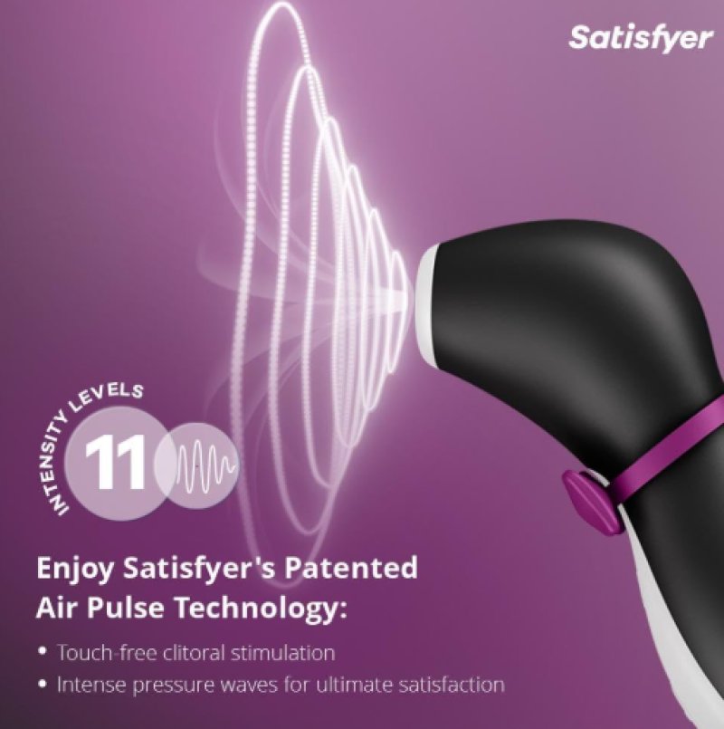 Satisfyer Penguin Air-Pulse Clitoral Stimulator Black