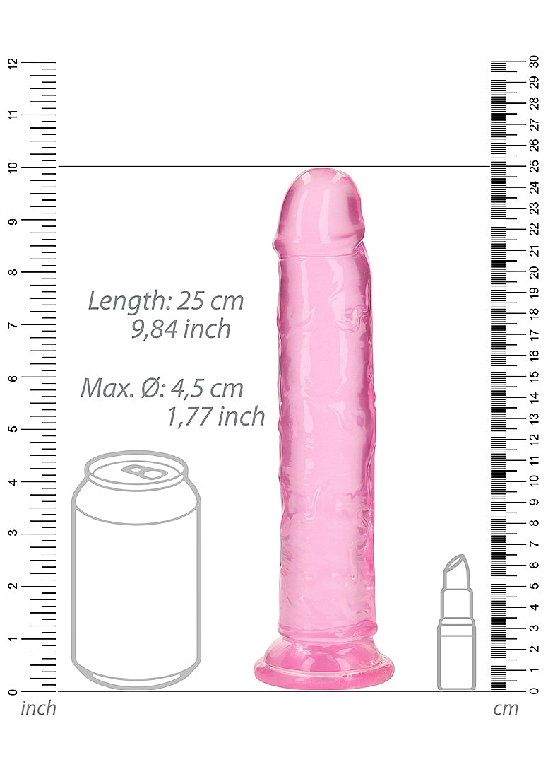 Shots Toys | REALROCK Crystal Clear 9" Straight Dildo No Balls - Pink