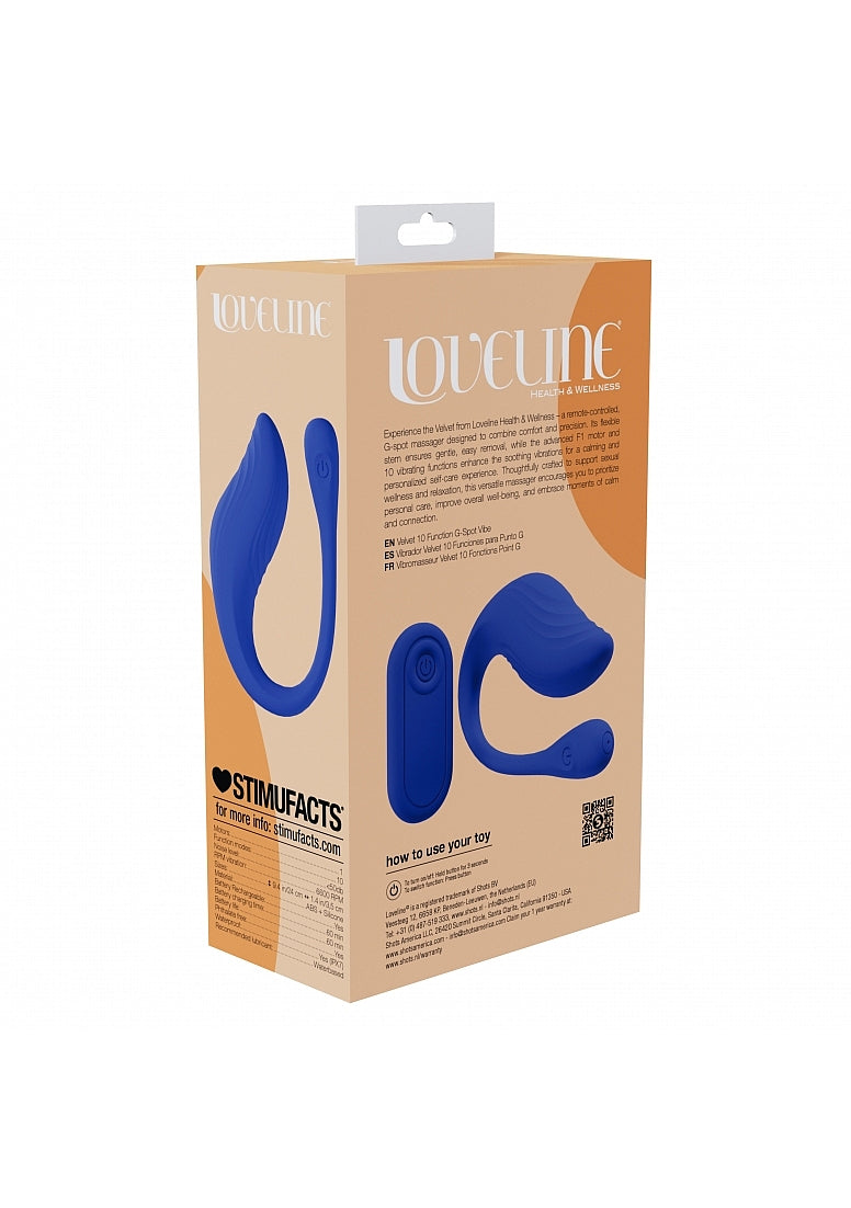 Shots Toys | LOVELINE Velvet G-Spot - Remote Controlled G-Spot Massager - Blue
