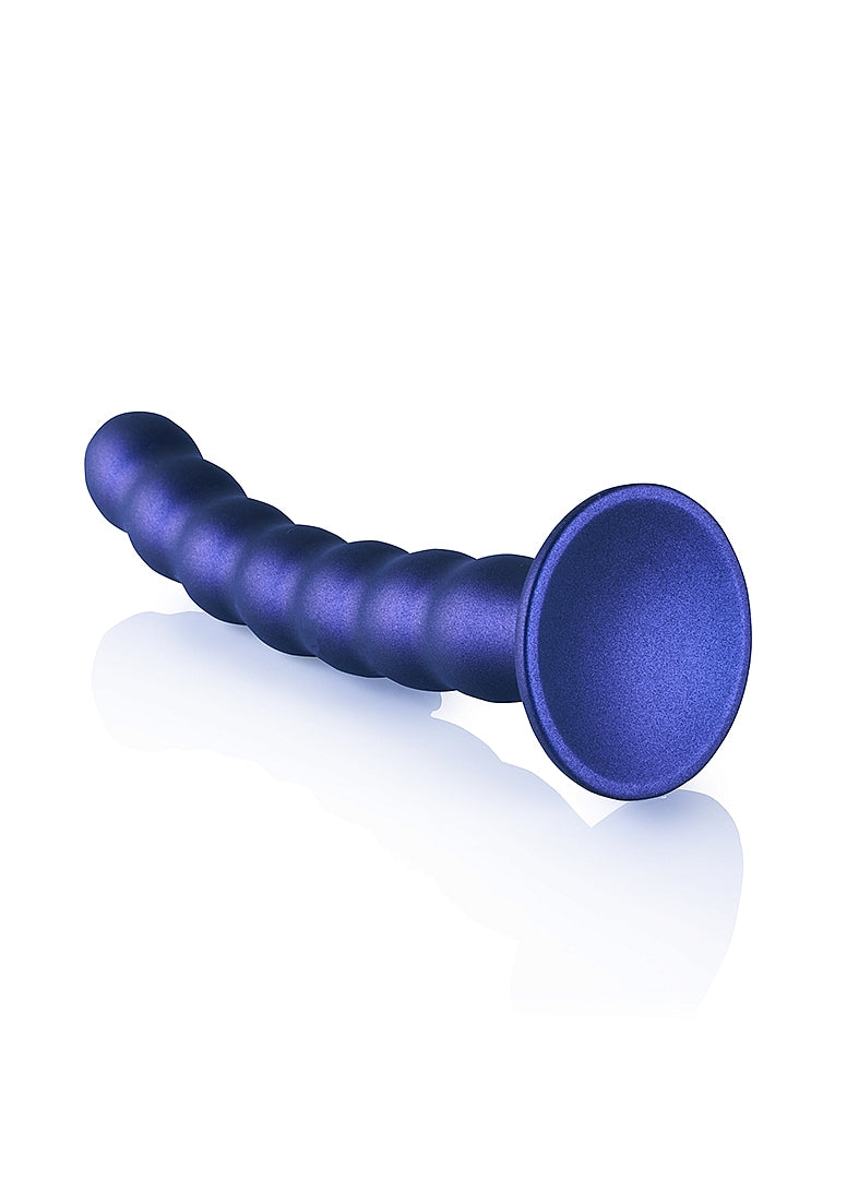 Shots Toys | OUCH! Beaded G-Spot Dildo - 8" / 20.5 cm - Metallic Blue