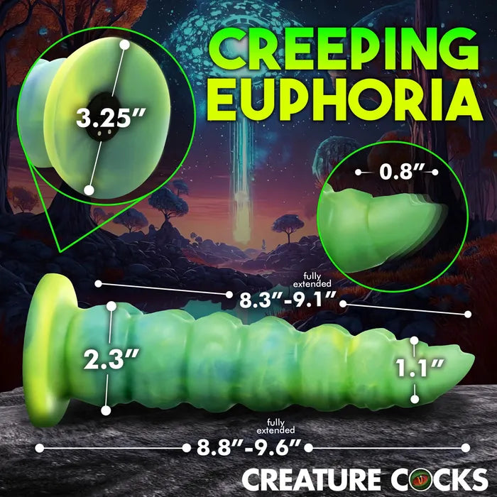 Creature Cocks Squirmer - Green 22.3cm Thrusting Fantasy Dildo