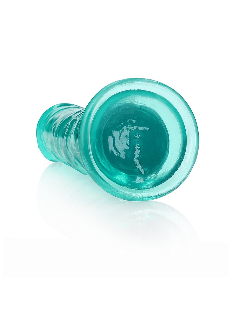 Shots Toys | REALROCK Crystal Clear 9" Straight Dildo No Balls - Turquoise