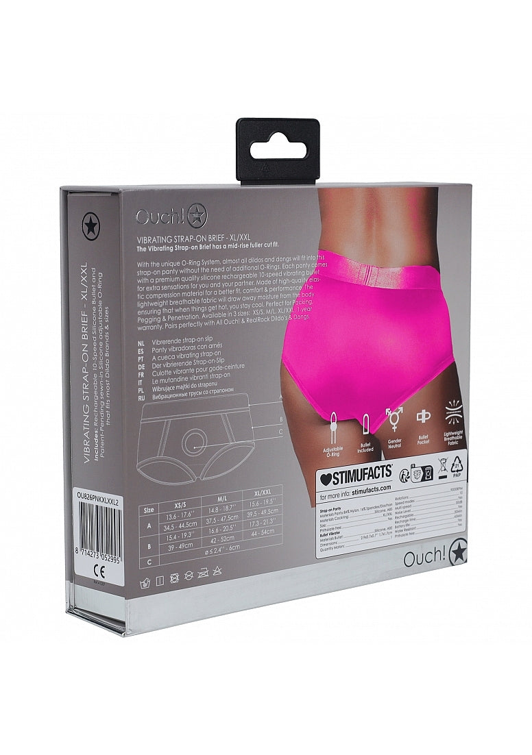 Shots Toys | OUCH! Vibrating Strap-on Boxer - Pink - Size XL/XXL