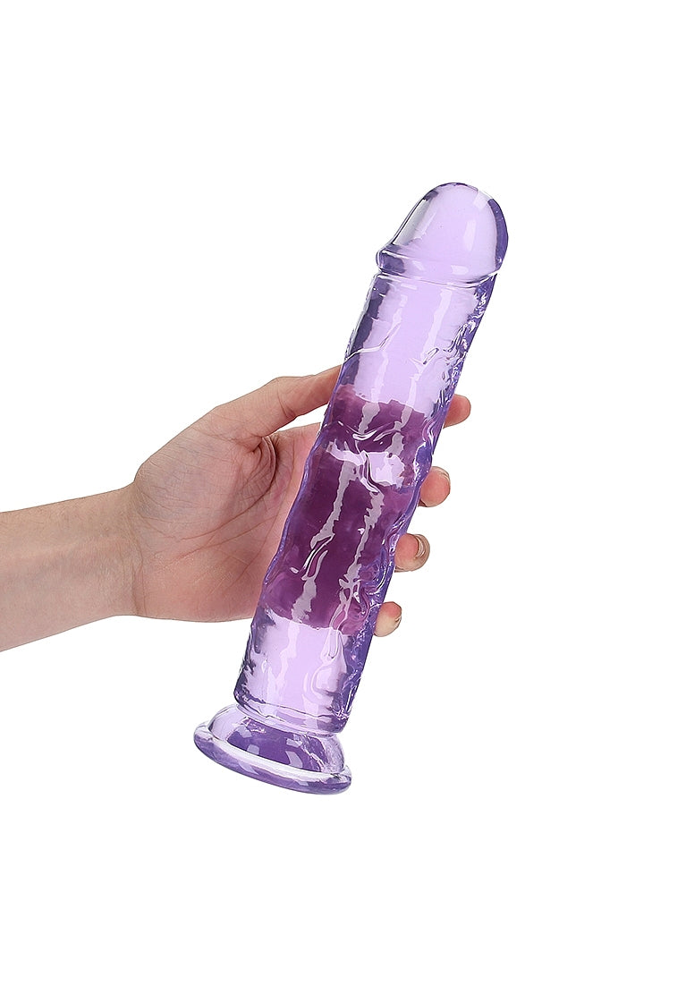 Shots Toys | REALROCK Crystal Clear 10" Straight Dildo No Balls - Purple