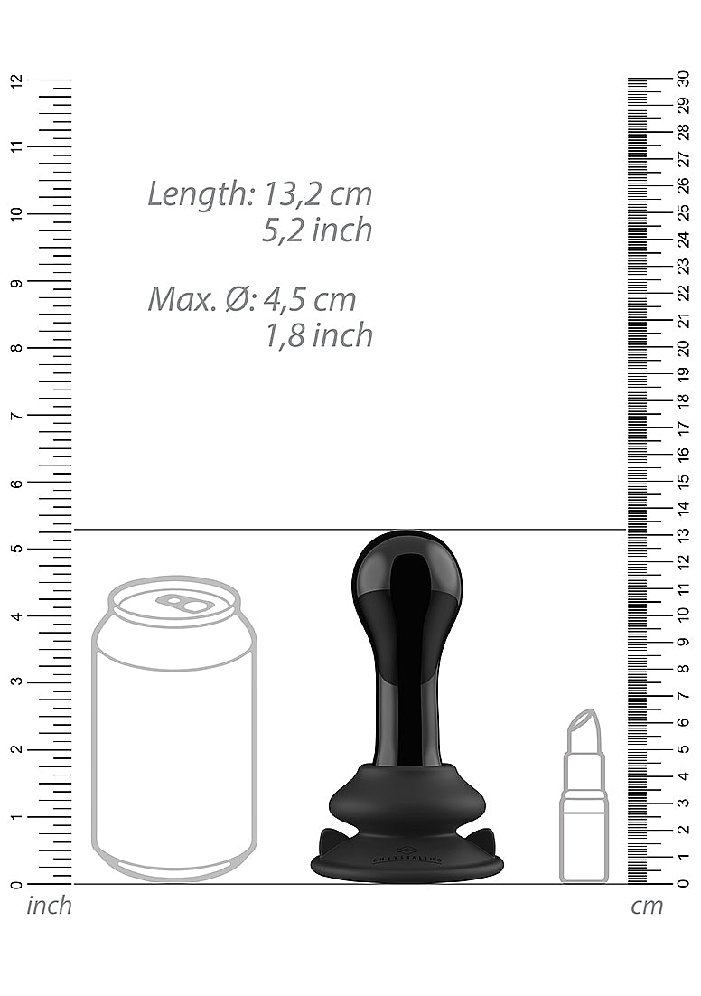 Shots Toys | Globy - Glass Vibrator With Suction Cup and Remote - Black