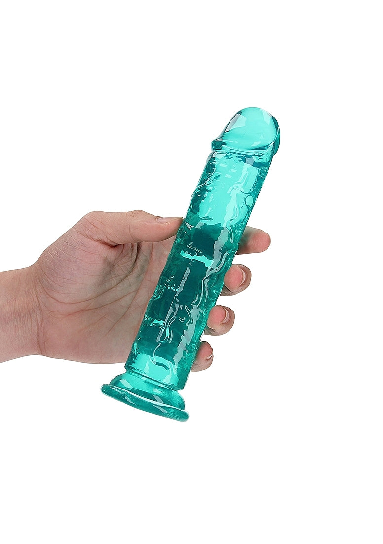 Shots Toys | REALROCK Crystal Clear 18cm Straight Dildo - Turquoise 7" Dong