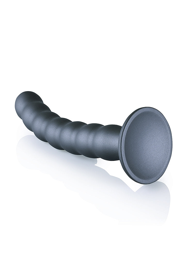 Shots Toys | OUCH! Beaded G-Spot Dildo - 8" / 20.5 cm - Gun Metal
