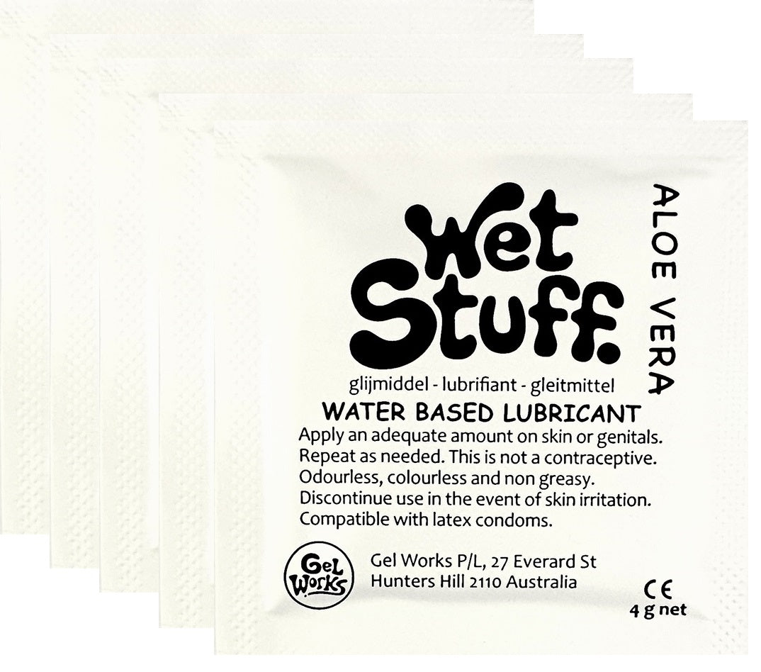 Wet Stuff Aloe Vera Water Based Lubricant Sample Travel Sachets 4g (100 Pack)