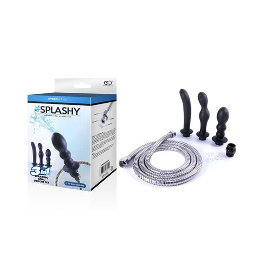 Excellent Power Hydro Series-Spashy 3 Butt Plugs With Hose Kit