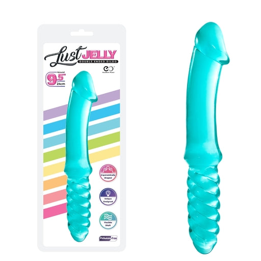 Excellent Power Lust Jelly Double Dong 9.5" Blue