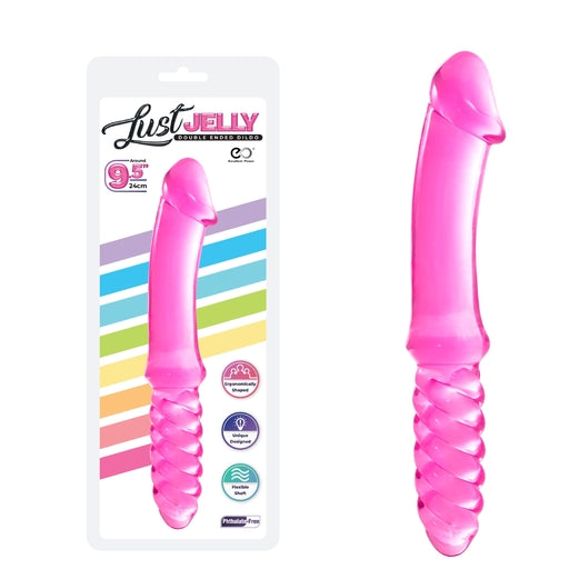 Excellent Power Lust Jelly Double Dong 9.5" Pink