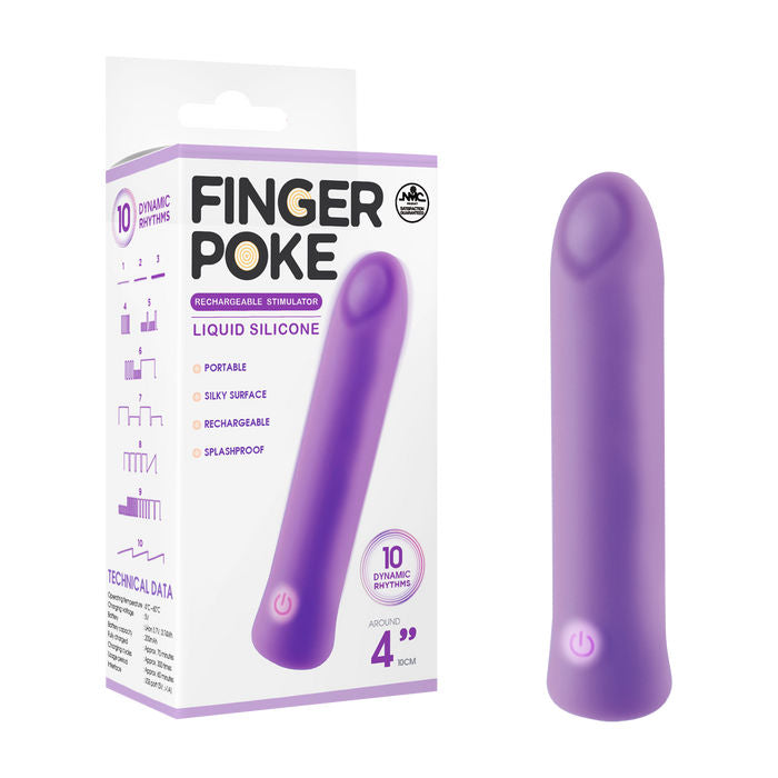 Excellent Power Finger Poke 4" Mini Vibrator Purple
