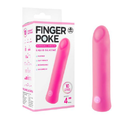 Excellent Power Finger Poke 4" Mini Vibrator Pink