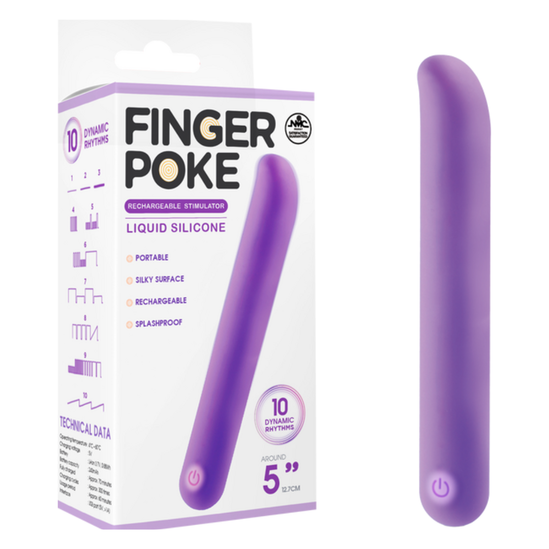 Excellent Power Finger Poke 5" Mini Vibrator Purple