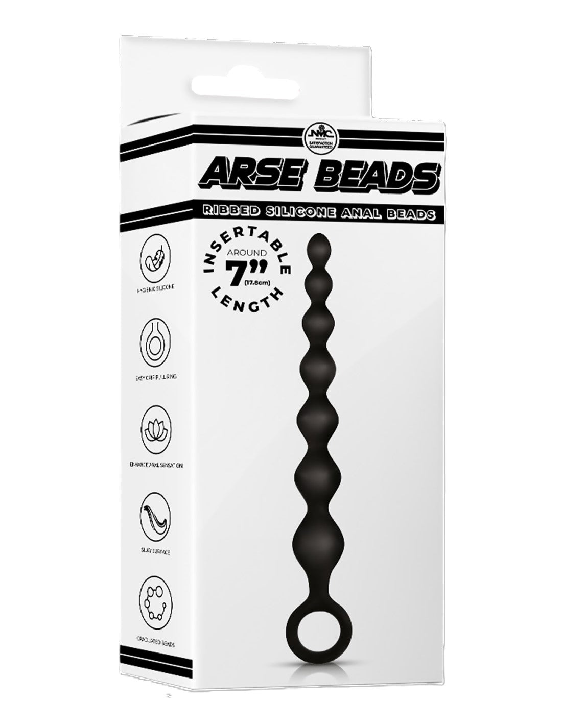 Excellent Power Arse Beads 7" Silicone Butt Beads