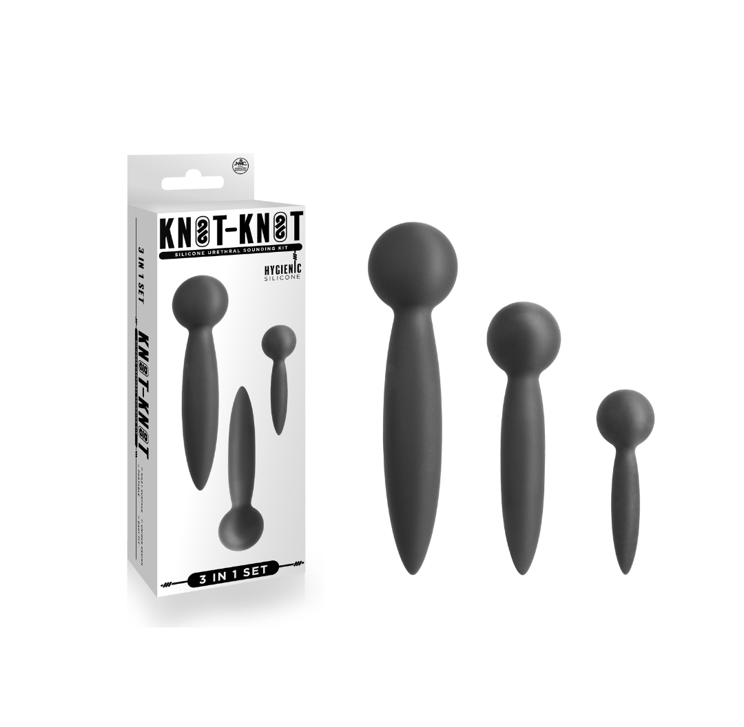 Excellent Power Knot-Knot Silicone Urethral Plug Set Black