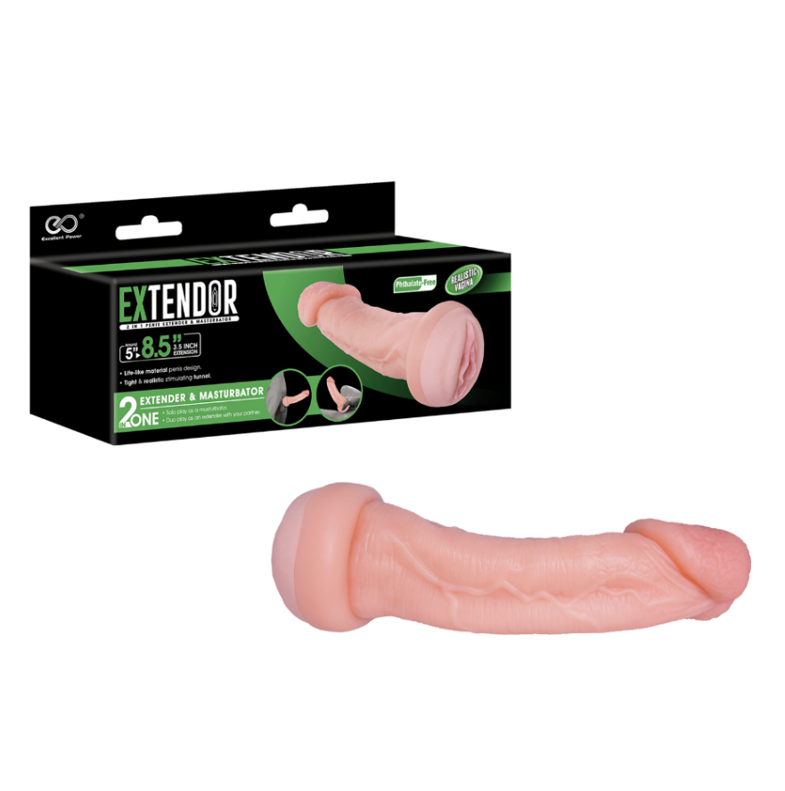 Excellent Power Extendor 2 in 1 Penis Extender & Masturbator Sleeve 8.5" Flesh