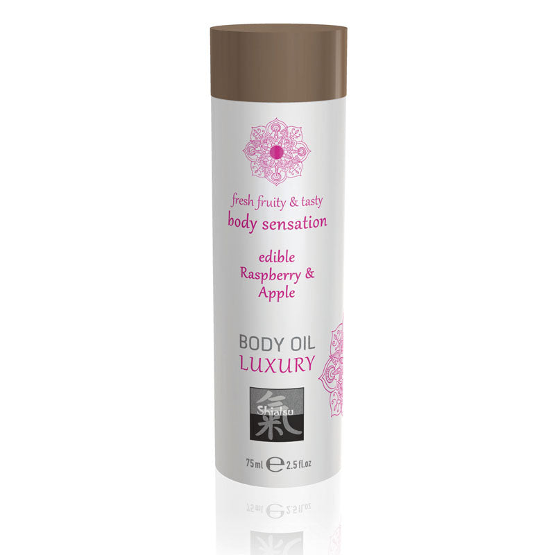 Shiatsu Luxury Body Massage Oil Edible Raspberry and Apple 75ml