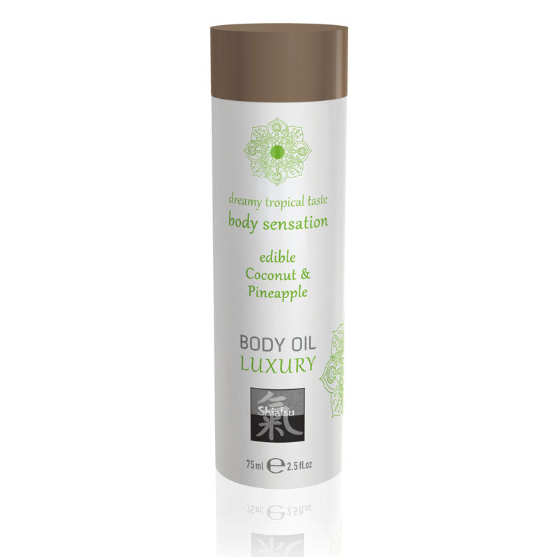 Shiatsu Luxury Body Massage Oil Edible Coconut and Pineapple 75ml