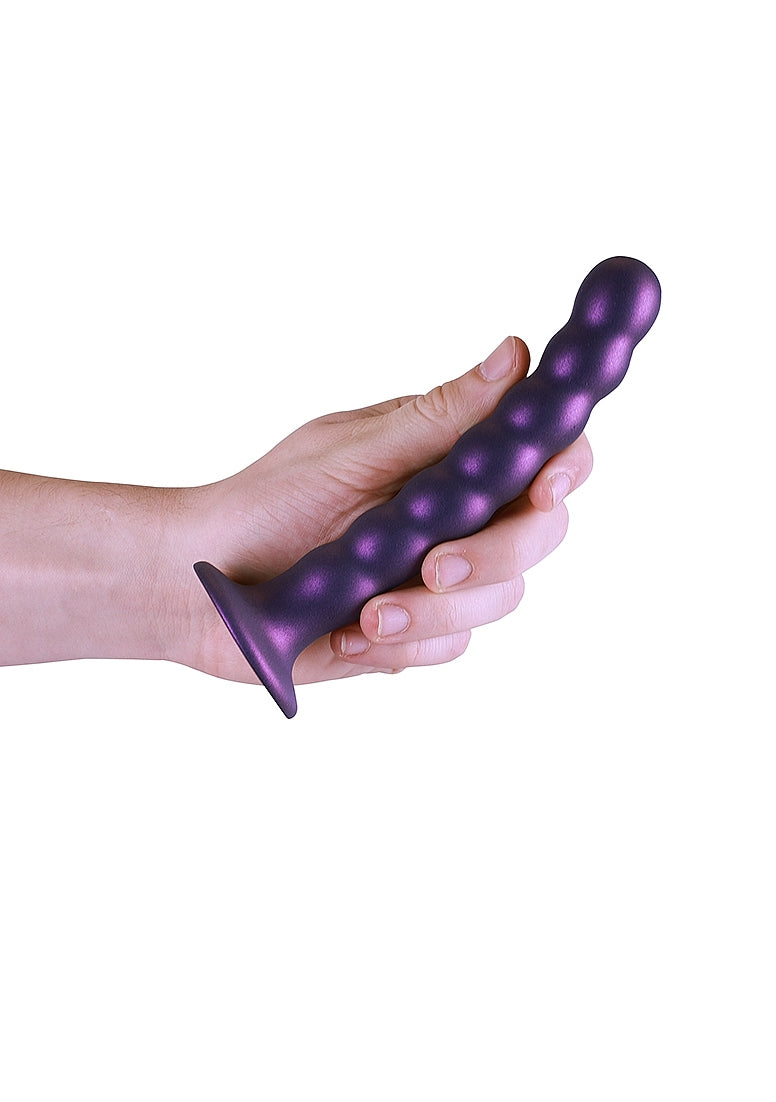 Shots Toys | OUCH! Beaded G-Spot Dildo - 6.5" / 16.5 cm - Metallic Purple