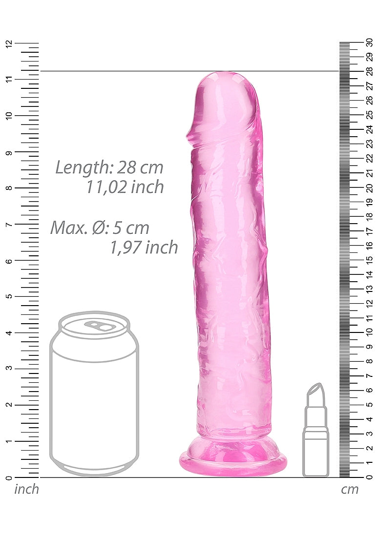 Shots Toys | REALROCK Crystal Clear 10" Straight Dildo No Balls - Pink