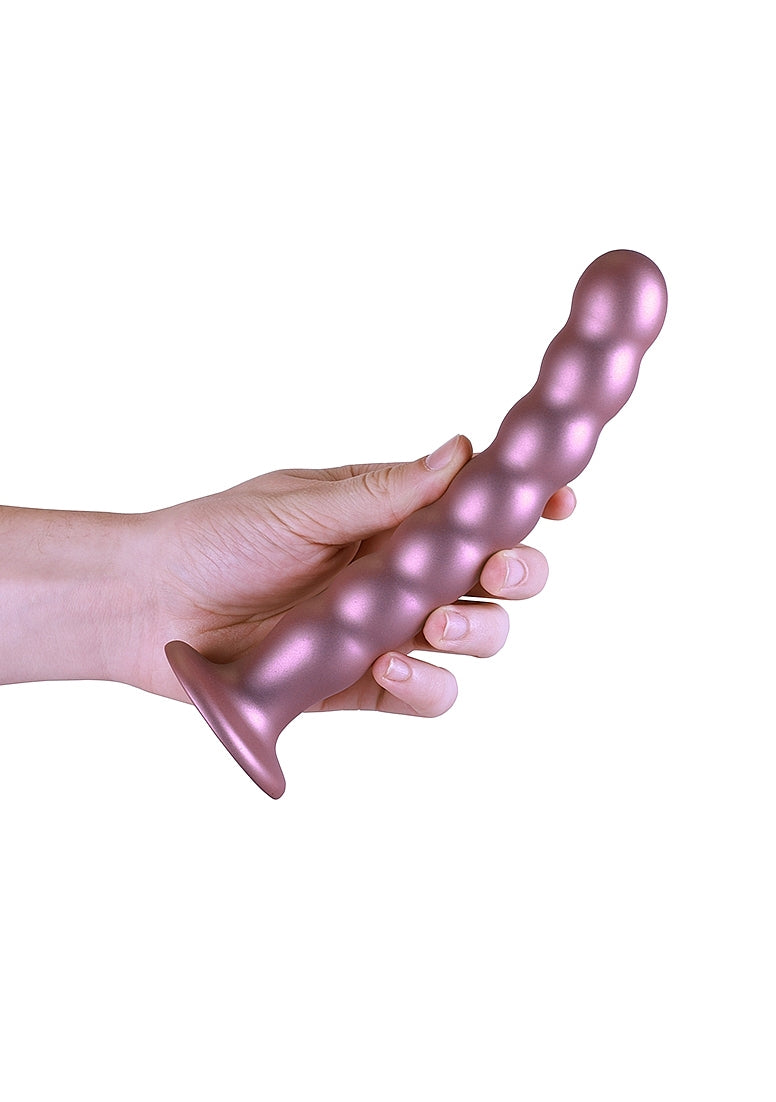 Shots Toys | OUCH! Beaded G-Spot Dildo - 8" / 20.5 cm - Rose Gold