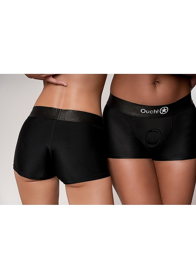 Shots Toys | OUCH! Vibrating Strap-on Boxer - Black - Size M/L