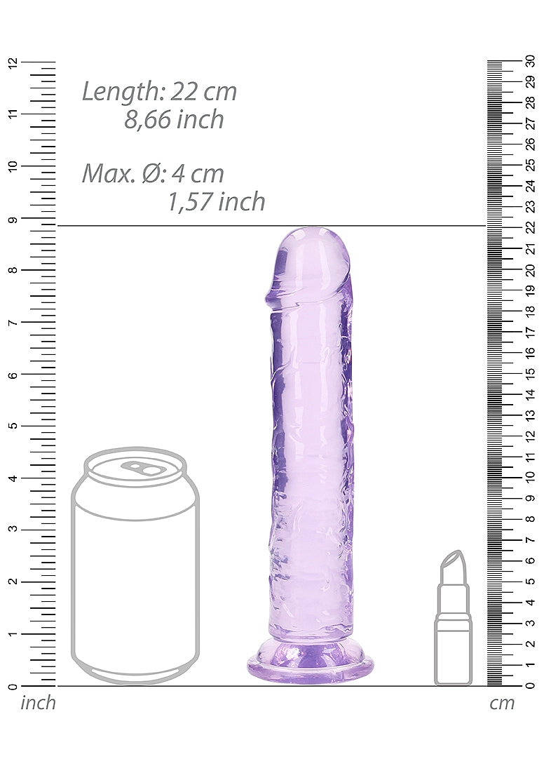 Shots Toys | REALROCK Crystal Clear 8" Straight Dildo No Balls - Purple