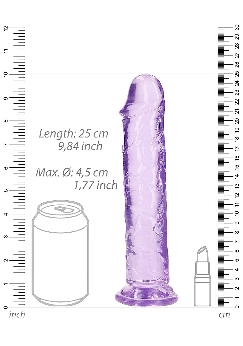 Shots Toys | REALROCK Crystal Clear 9" Straight Dildo No Balls - Purple