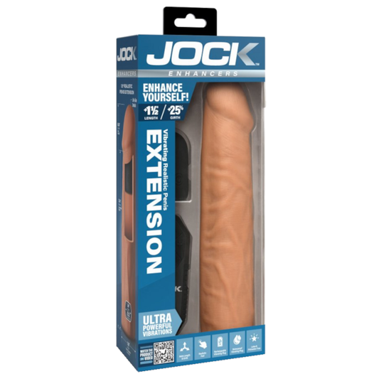 Curve Toys | JOCK Enhancers 1.5" Vibrating Penis Extension w/ Remote - Light