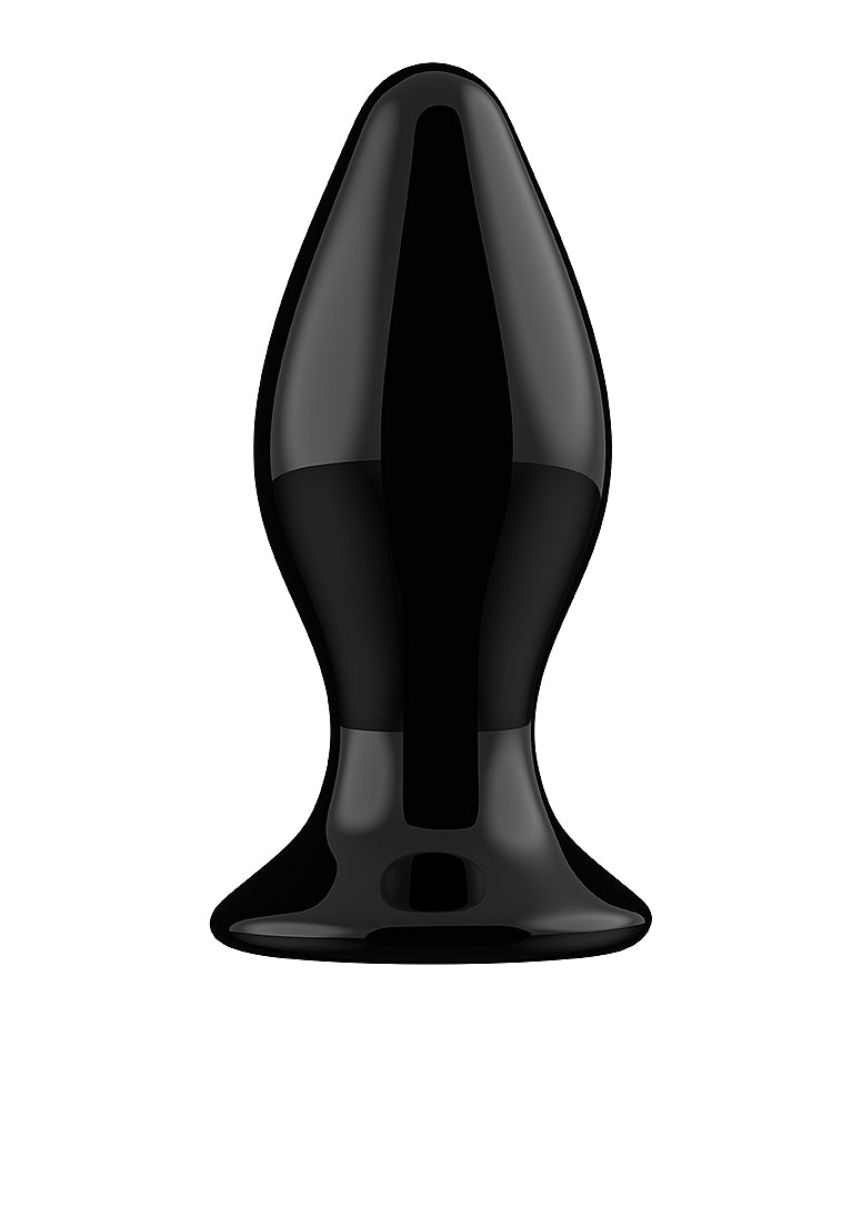 Shots Toys | Stretchy - Glass Vibrator With Suction Cup and Remote - Black