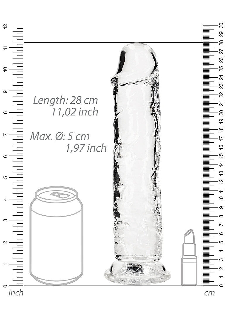 Shots Toys | REALROCK Crystal Clear 10" Straight Dildo No Balls - Translucent